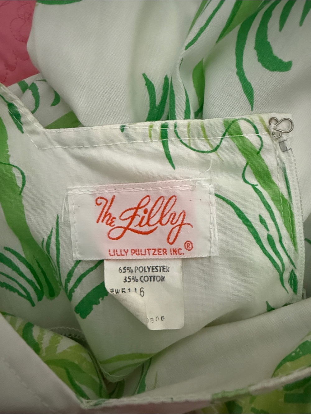 Vintage Lilly Pulitzer White Dress with Green Palm Print - Picture 2 of 3